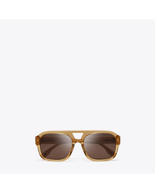 Tory Burch Brown Miller Navigator Sunglasses, One Size