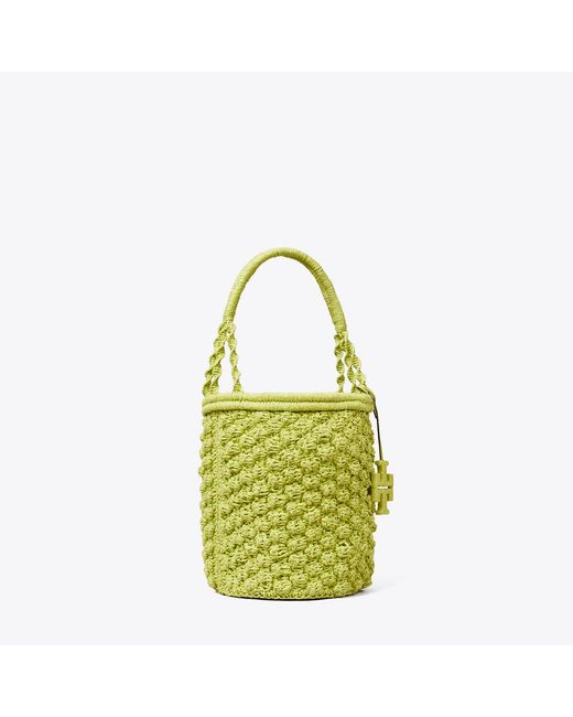 Tory Burch Metallic Ella Hand-Crocheted Popcorn Bucket Bag