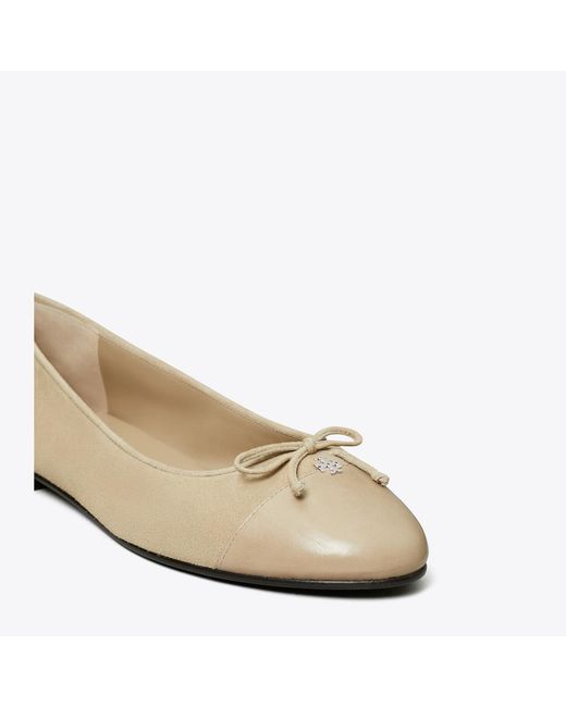 Tory Burch White Cap-Toe Ballet