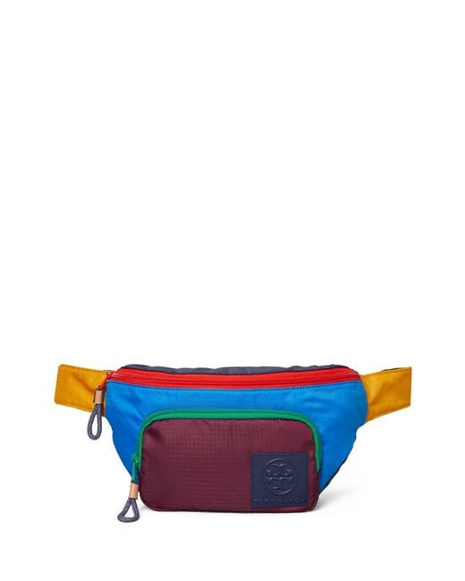 Tory Sport Blue Ripstop Nylon Color-block Belt Bag