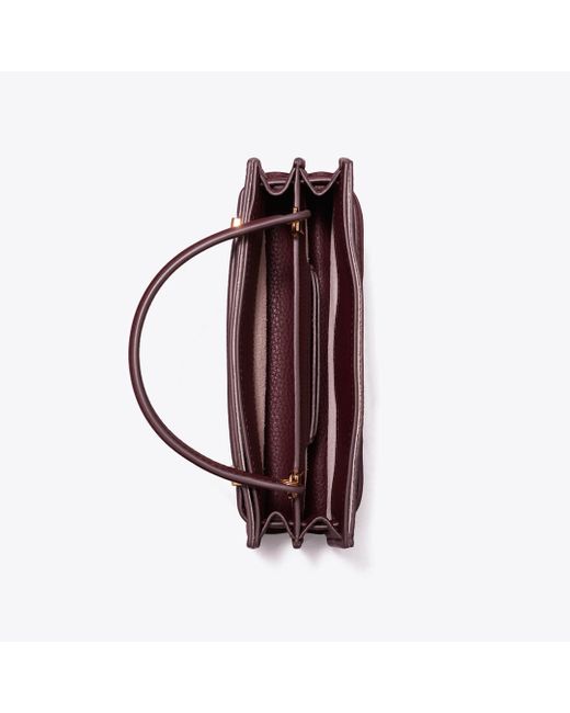 Tory Burch Purple Mini Lee Radziwill Pebbled Top-Handle Bag, One Size