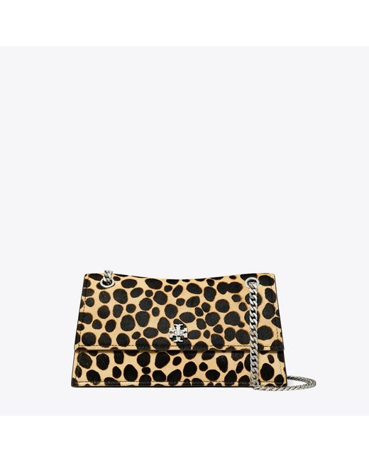 Tory Burch Black Kira Turnlock Calf Hair Shoulder Bag, One Size