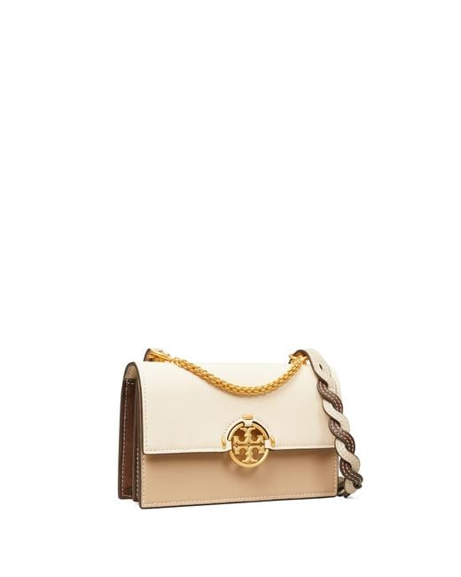 Tory Burch Leather Miller Color-block Mini Bag in Natural | Lyst