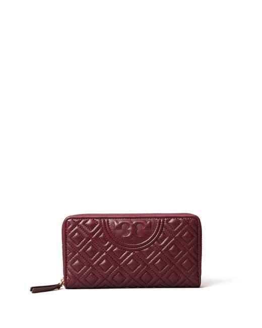 Tory Burch Red Fleming Zip Continental Wallet