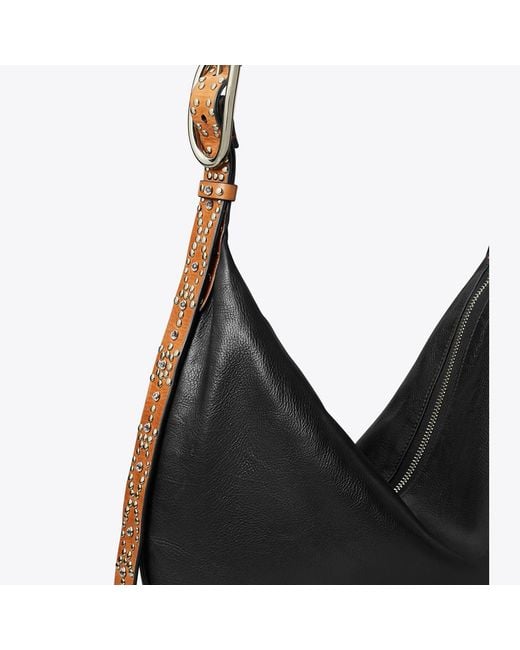 Tory Burch Black Studded Balloon Bag