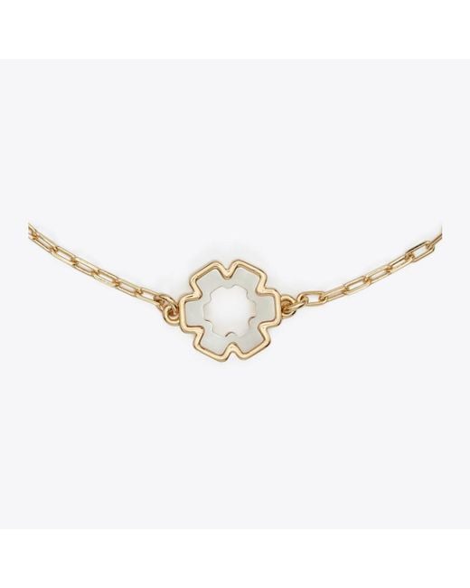 Tory Burch Metallic Forget Me Not Hex Bracelet