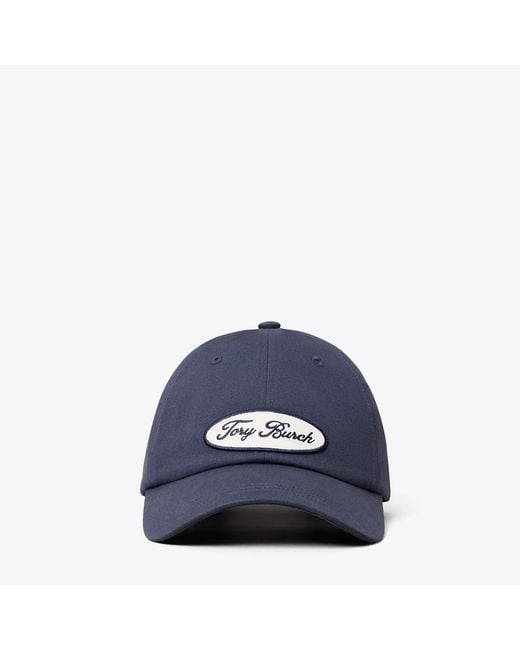 Tory Burch Blue Logo Patch Baseball Cap