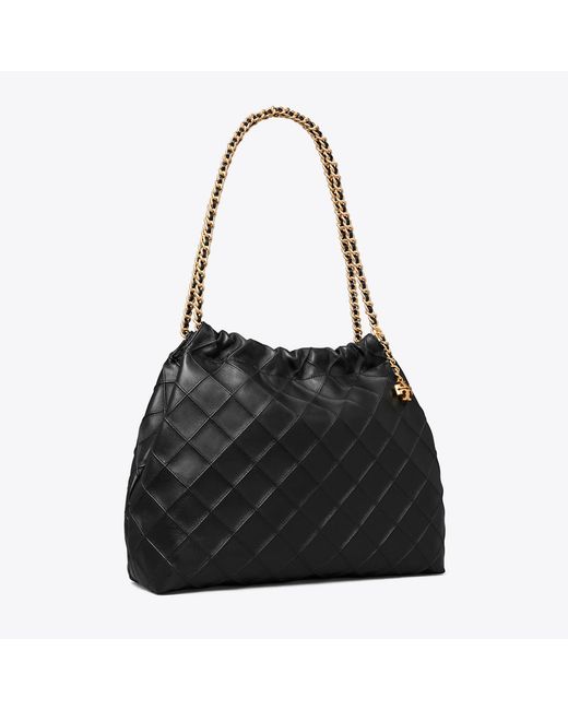 Tory Burch Black Fleming Soft Hobo Bag, One Size