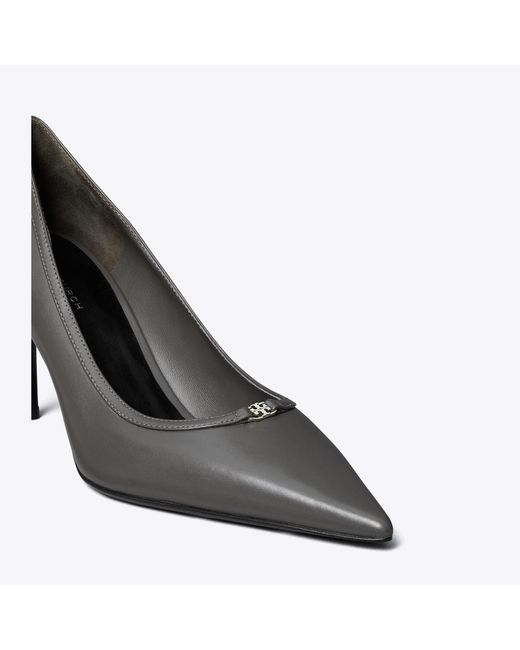 Tory Burch Gray Double T Buckle Pump