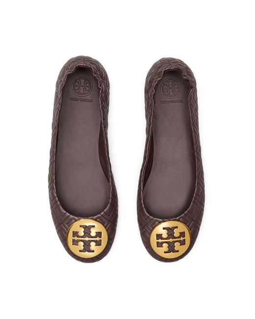 tory burch minnie travel ballet flat quilted leather