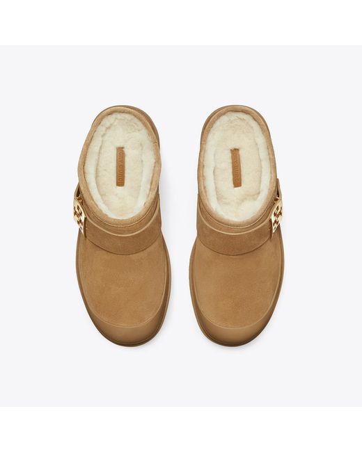 Tory Burch Brown Mellow Shearling Platform Mule
