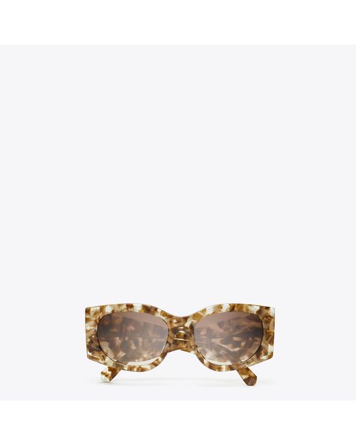 Tory Burch Natural Kira Rectangle Sunglasses, One Size