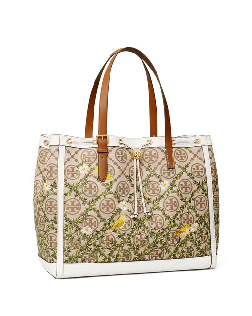 Tory Burch Multicolor T Monogram Jacquard Embroidered Tote