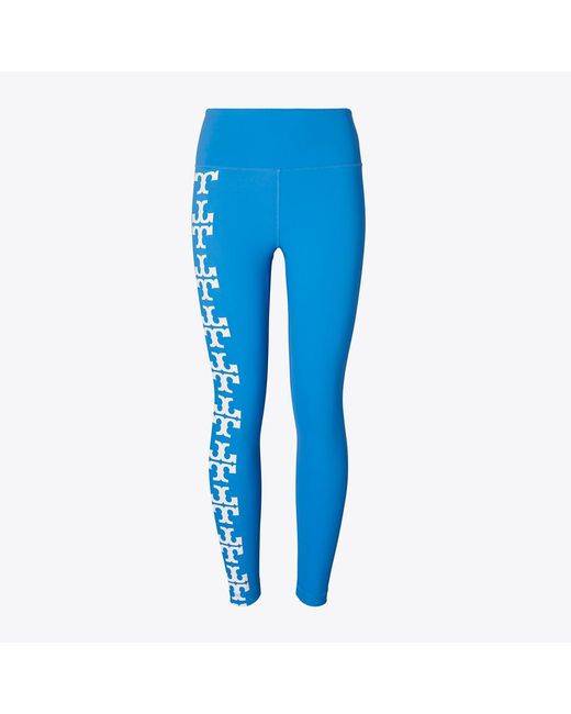Tory Burch Blue Compression Logo 7/8 Legging