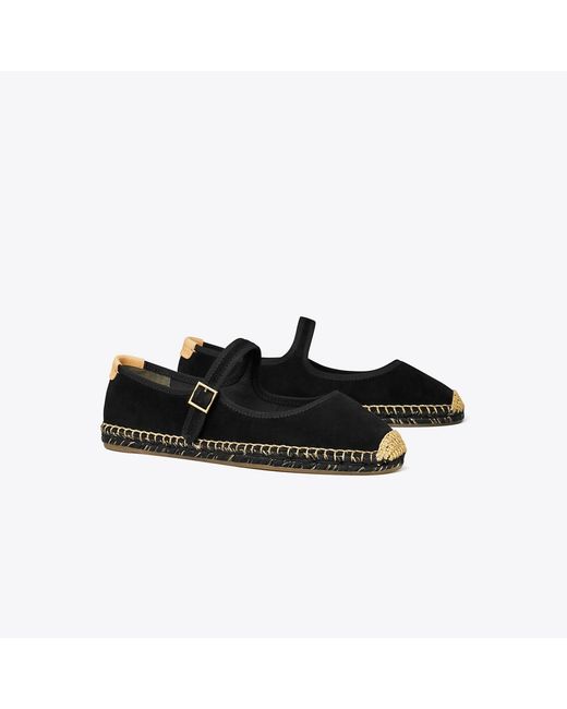 Tory Burch Black Mary Jane Espadrille