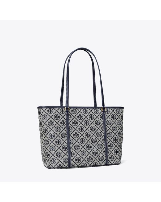 Tory Burch Gray T Monogram Small Zip Tote, One Size
