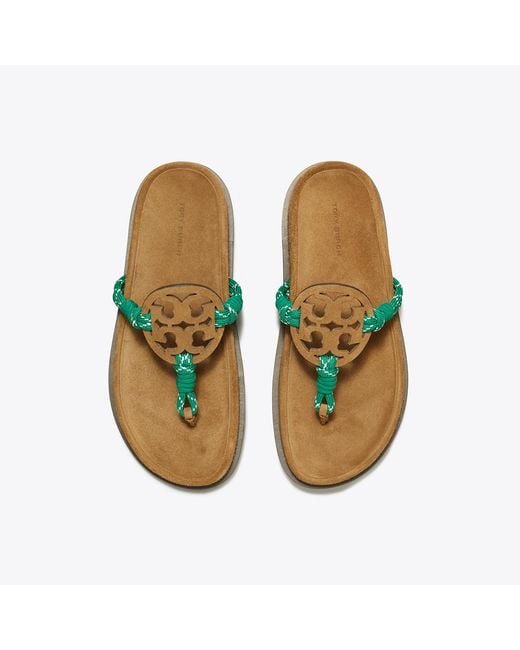 Tory Burch Green Miller Cloud Rope Sandal