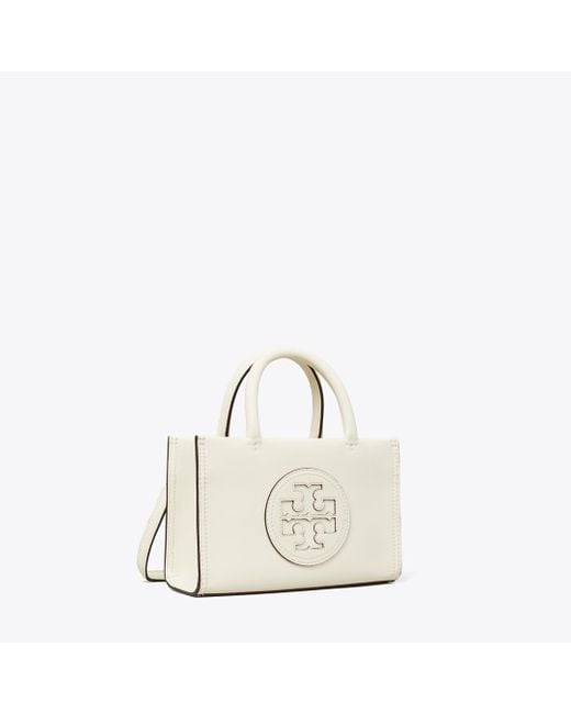 Tory Burch White Bio Ella Mini Shopping Bag