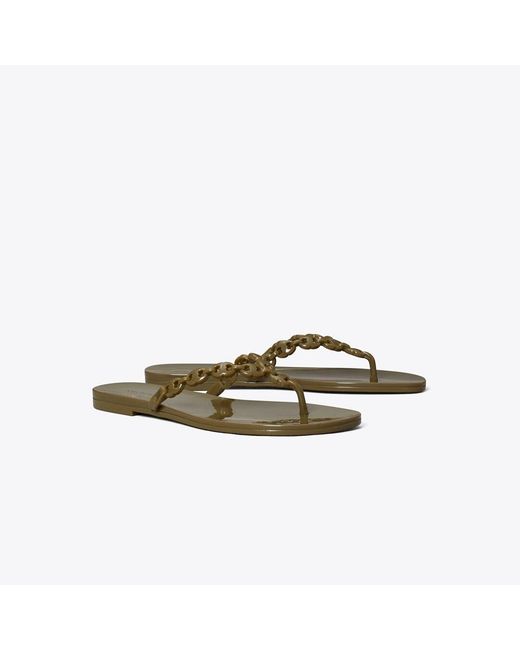 Tory Burch Brown Gemini Link Jelly Flip-Flop