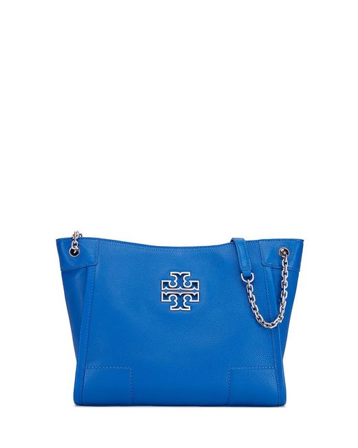 Tory Burch Blue Britten Small Slouchy Tote