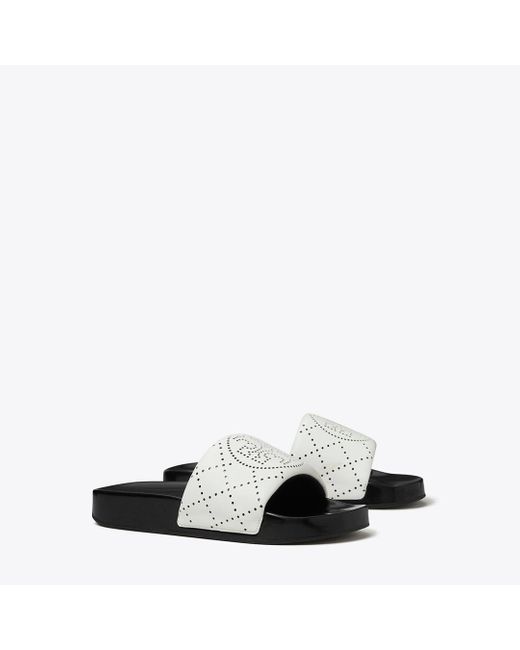 Tory Burch Black Double T Pool Slide