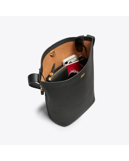 Tory Burch Natural Lock Slim Bucket Bag