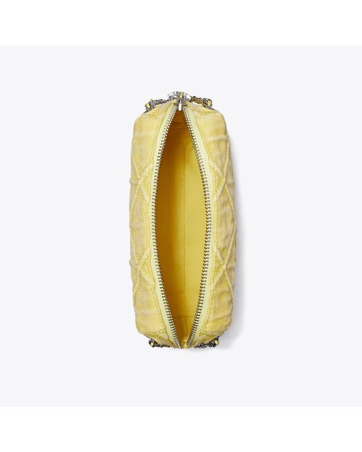 Tory Burch Yellow Fleming Denim Soft Crossbody Bag