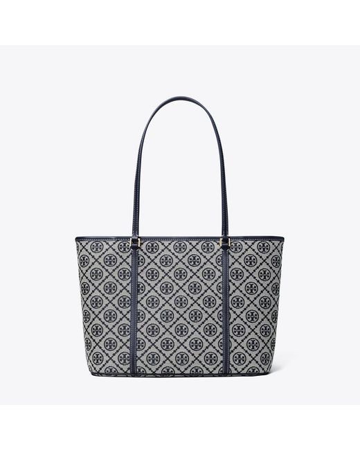 Tory Burch Gray T Monogram Small Zip Tote, One Size