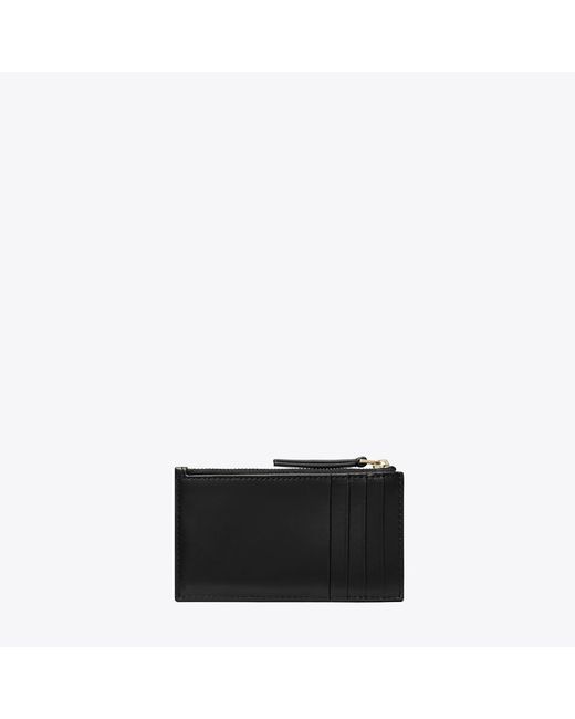 Tory Burch Black Kira Diamond Quilt Zip Card Case, One Size