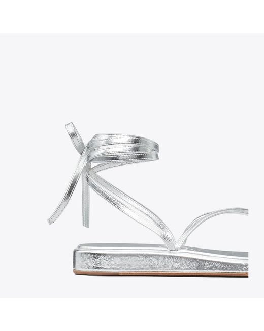 Tory Burch White Capri Ankle Wrap Sandal