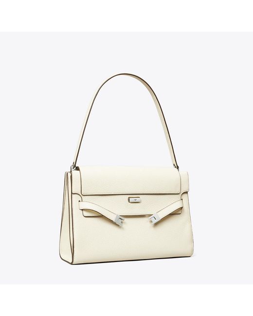 Tory Burch Natural Large Lee Radziwill Shoulder Bag, One Size