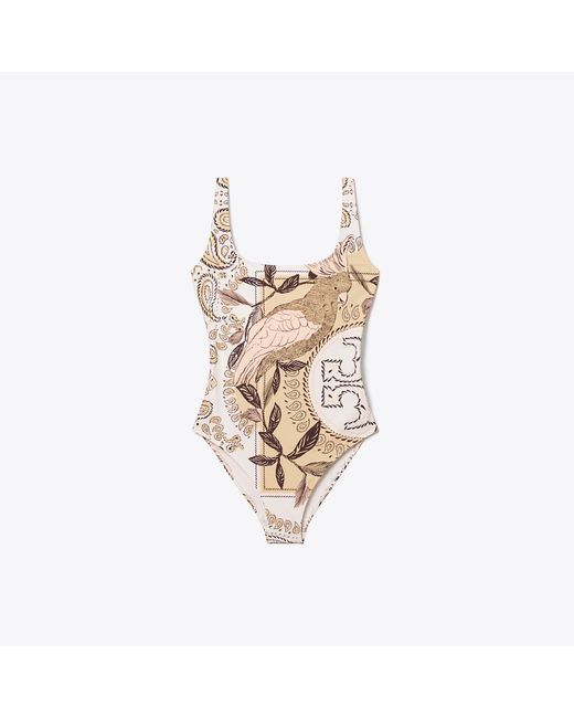 Tory Burch White Printed Swimsuit