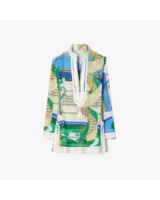 Tory Burch Blue Printed Tory Tunic