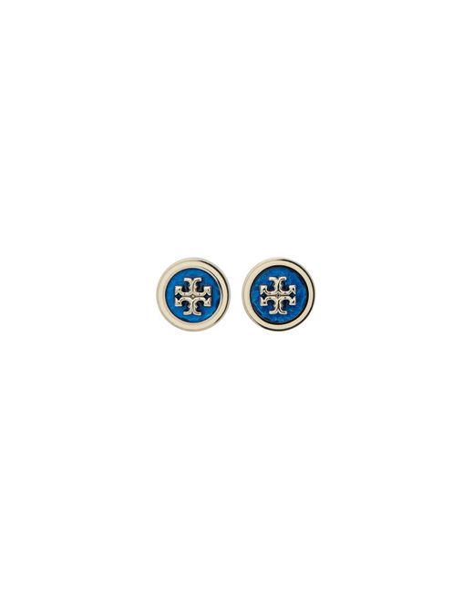 Tory Burch Blue Kira Enamel Circle-stud Earrings