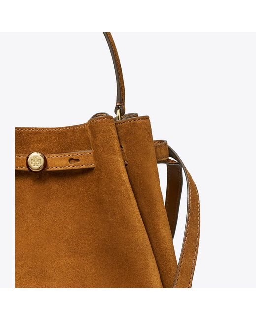 Tory Burch Brown Romy Suede Bucket Bag, One Size