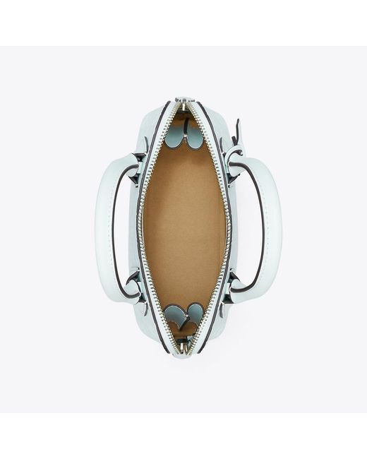 Tory Burch White Mini T Monogram Leather Swing Satchel, One Size