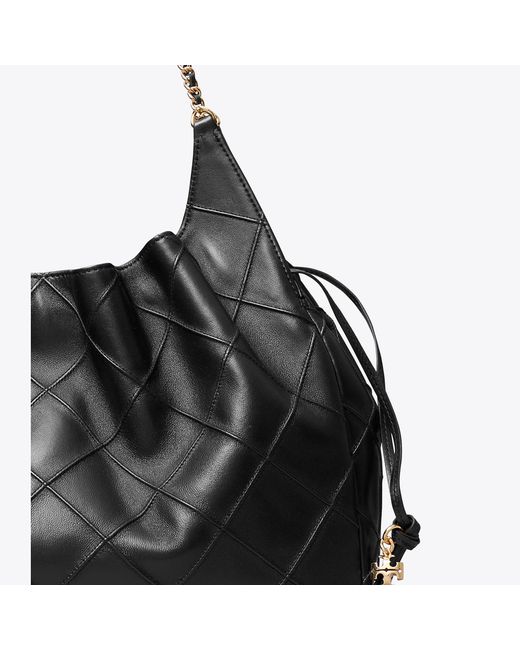 Tory Burch Black Large Fleming Tote