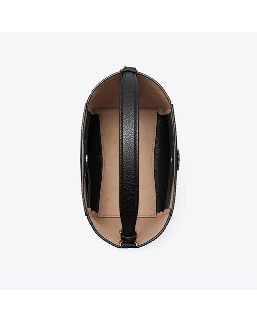 Tory Burch Black Small Mcgraw Bucket Bag