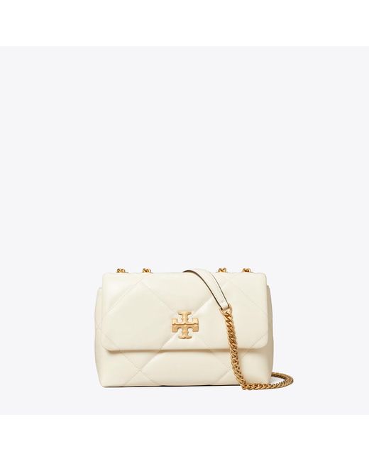 Tory Burch Natural Small Kira Diamond Quilt Shoulder Bag