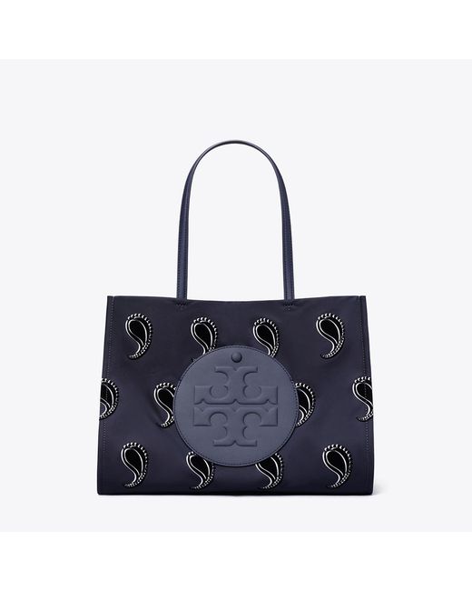 Tory Burch Blue Small Ella Printed Tote, One Size