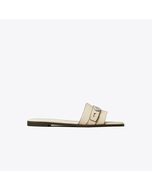 Tory Burch White Romy Slide