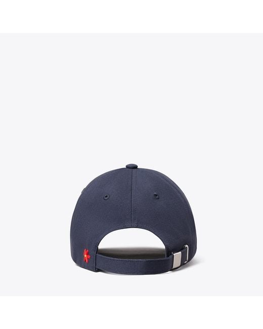 Tory Burch Blue Logo Patch Baseball Cap