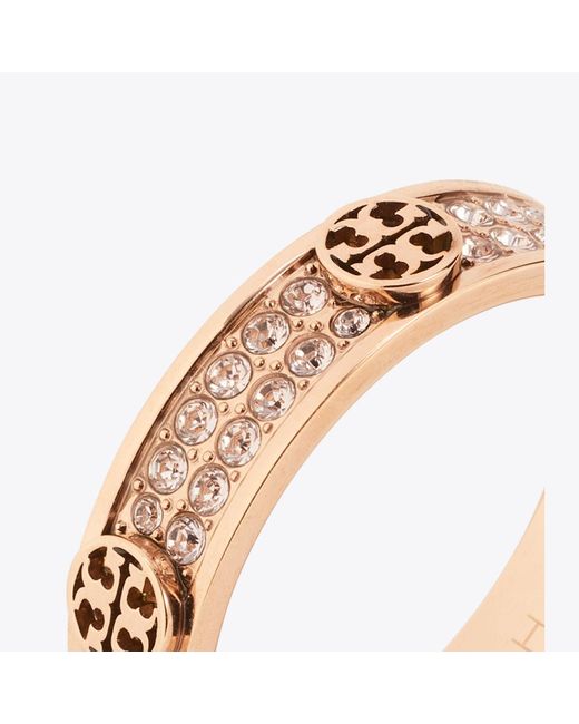 Tory Burch White Icon Pavé Ring