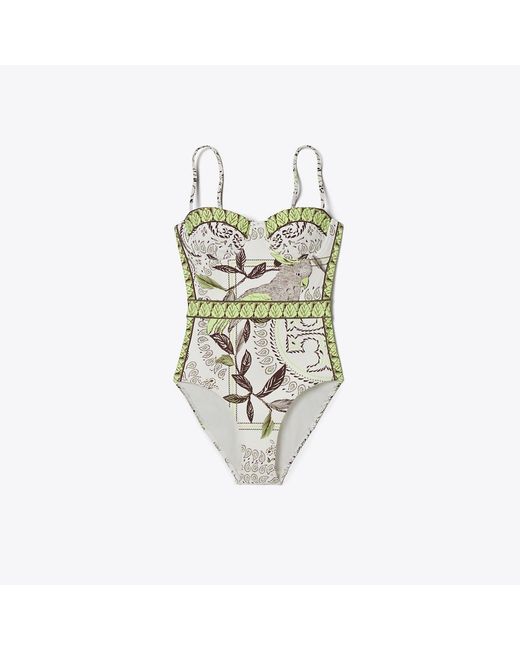 Tory Burch White Printed Swimsuit
