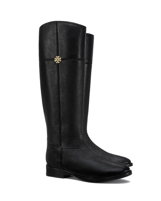 Tory Burch Black Jolie Leather Riding Boot