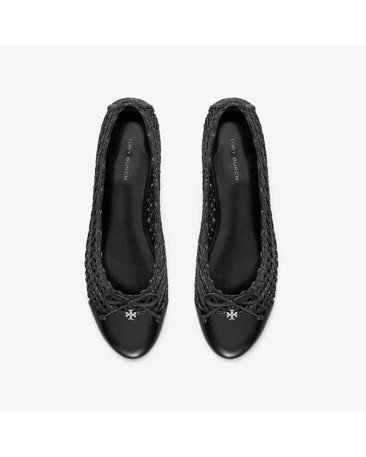 Tory Burch Black Cap-Toe Ballet