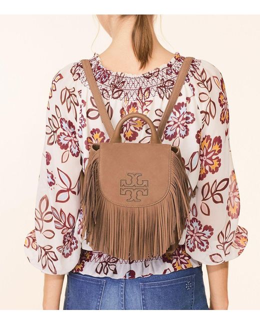 Tory Burch Harper Fringe Mini Backpack in Blue | Lyst display picture 1