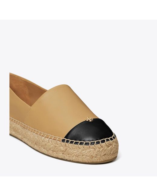 Tory Burch Black Cap-Toe Espadrille