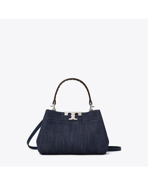 Tory Burch Blue Mini Eleanor Denim Satchel