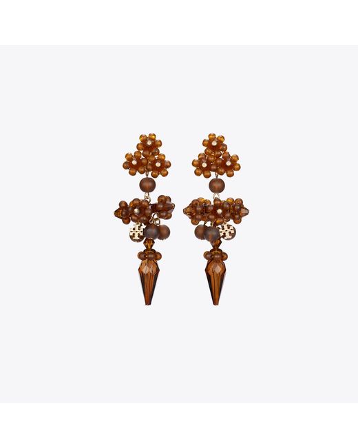 Tory Burch Multicolor Curiosity Beaded Linear Earrings